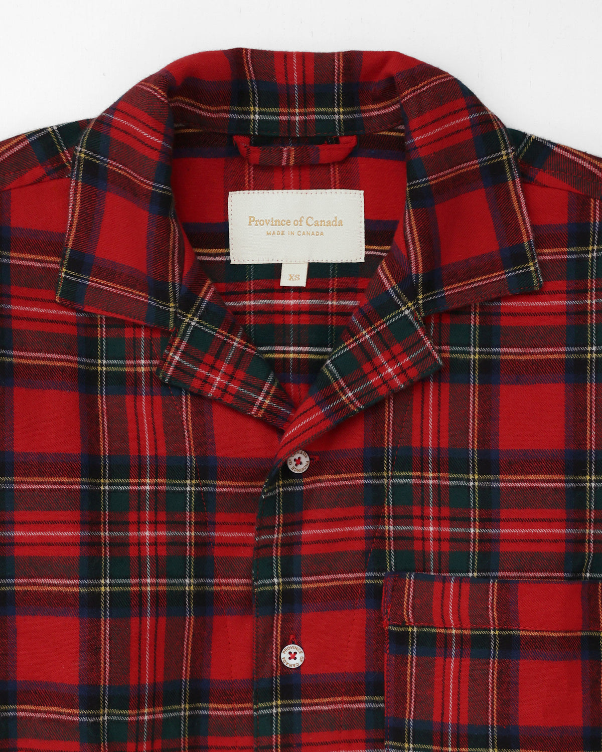Made in Canada 100% Cotton Noel Plaid Flannel Pyjama Shirt Unisex - Province of Canada