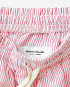 Made in Canada 100% Cotton Oxford Stripe Short Red - Womens - Province of Canada 