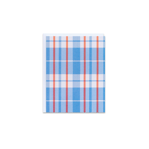 Red and Blue Plaid Greeting Card - Made in Canada - Province of Canada