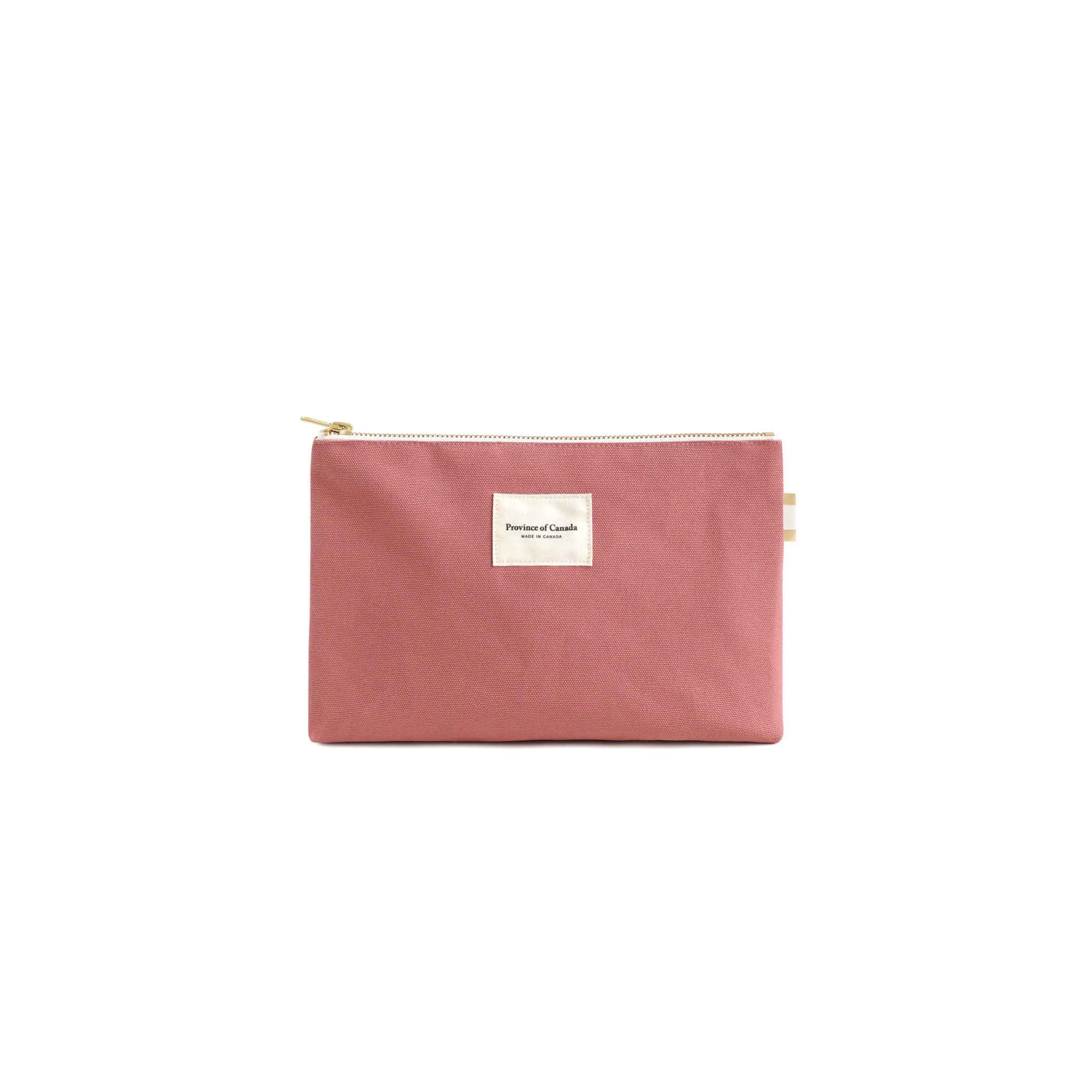 Made in Canada 100% Cotton Rosewood Pink Dusty Rose Makeup Cord Organizer Pouch - Province of Canada