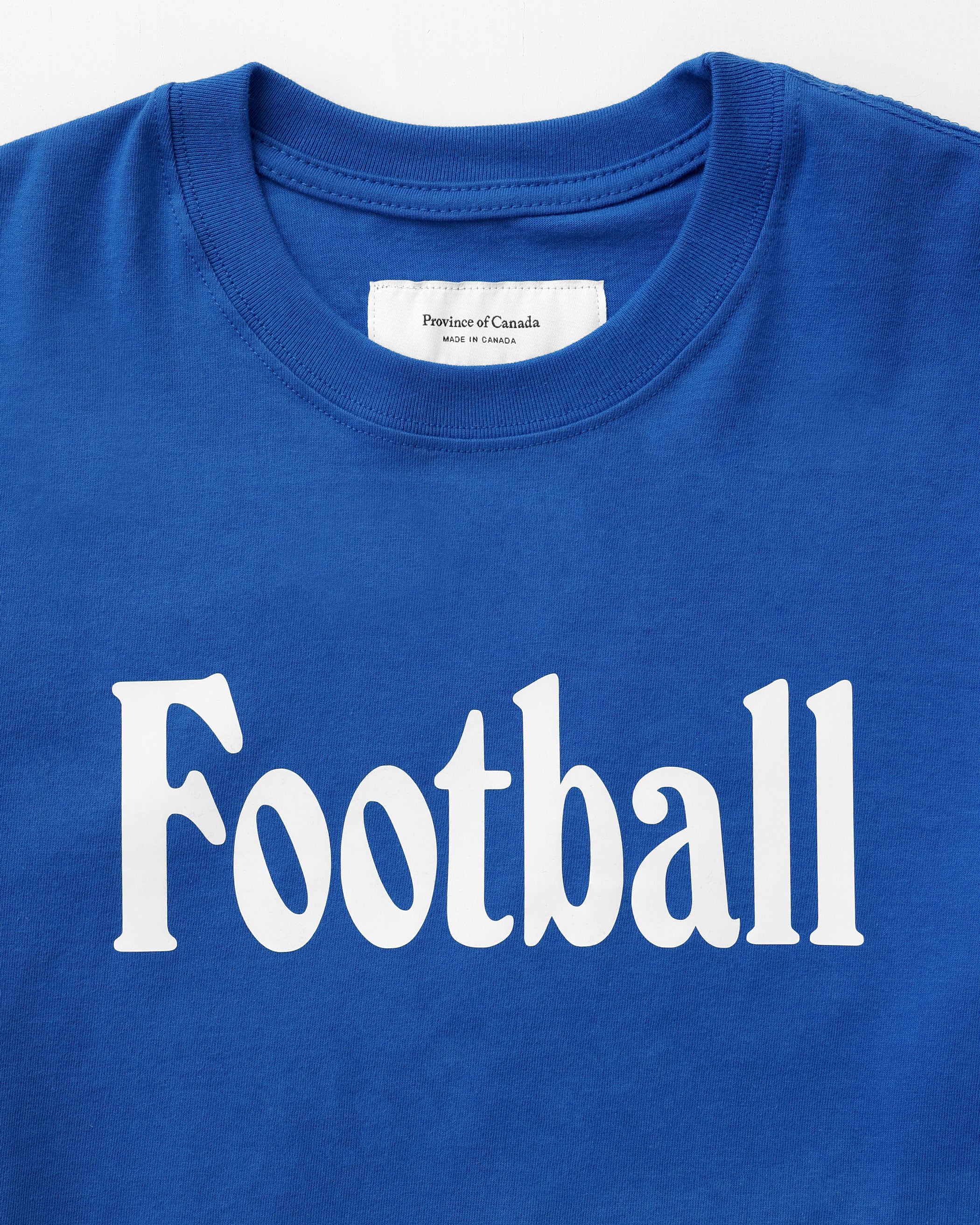 Made in Canada 100% Organic Cotton Football Retro Tee Royal - Unisex - Province of Canada 