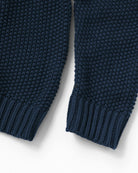 Made in Canada 100% Cotton Cotton Knit Seed Stitch Sweater Marine Navy Blue - Unisex - Province of Canada