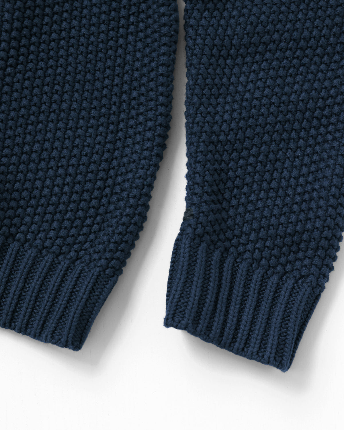 Made in Canada 100% Cotton Cotton Knit Seed Stitch Sweater Marine Navy Blue - Unisex - Province of Canada