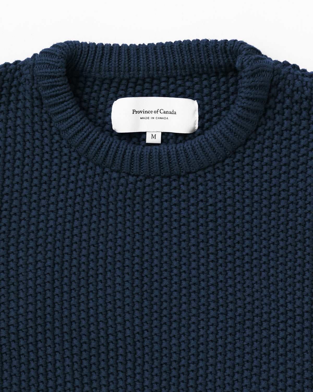 Made in Canada 100% Cotton Cotton Knit Seed Stitch Sweater Marine Navy Blue - Unisex - Province of Canada