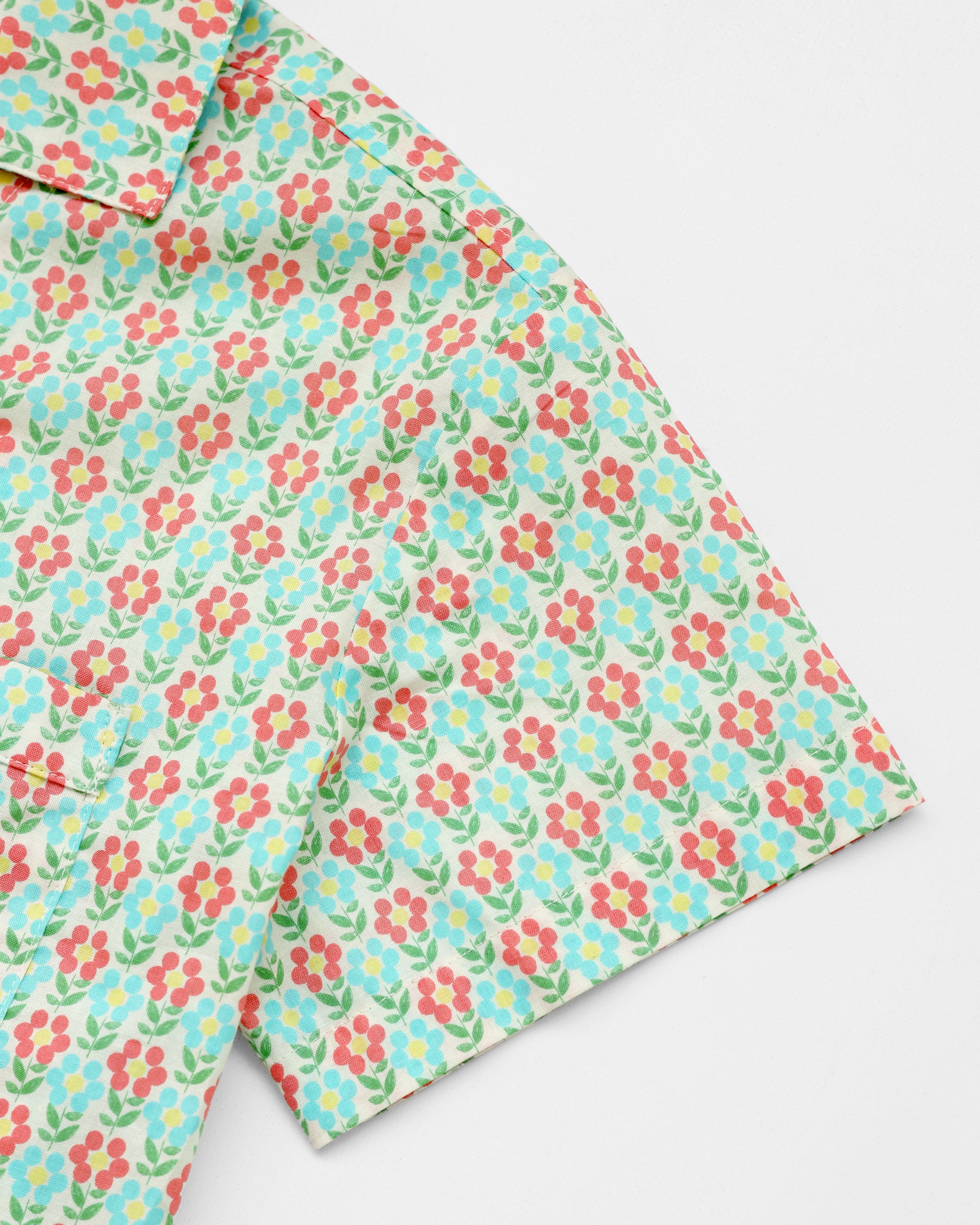 Made in Canada 100% Cotton Pyjama Short Sleeve Shirt Floral - Womens - Province of Canada 