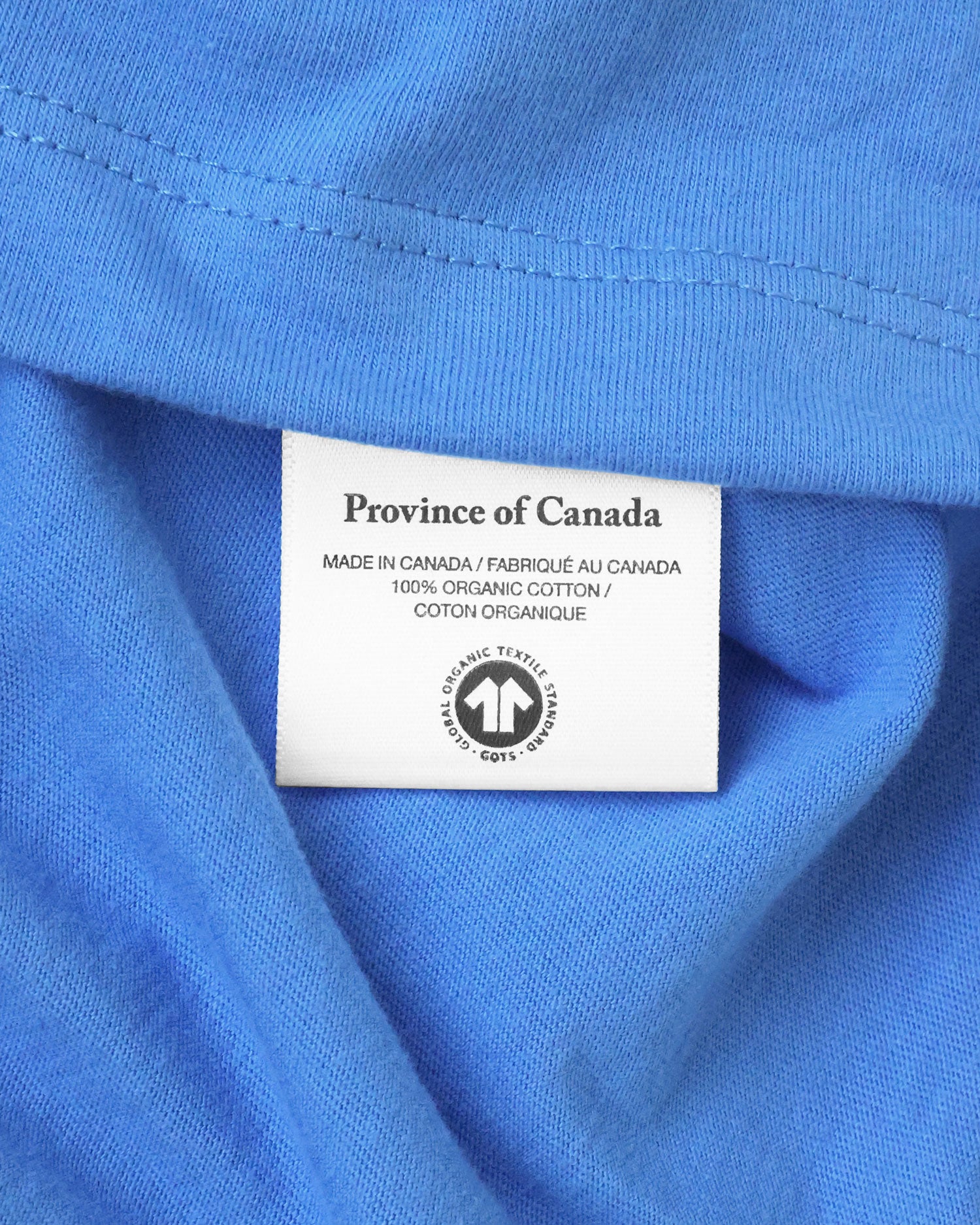 Made in Canada Organic Cotton Monday Long Sleeve Crop Top Super Blue - Province of Canada