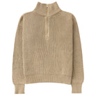 Made in Canada 100% Cotton Knit Half Zip Sweater Taupe Camel Beige - Unisex - Province of Canada