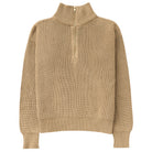 Made in Canada 100% Cotton Knit Half Zip Sweater Taupe Camel Beige - Unisex - Province of Canada