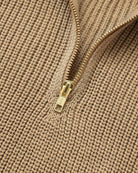 Made in Canada 100% Cotton Knit Half Zip Sweater Taupe Camel Beige - Unisex - Province of Canada