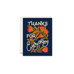 Thanks for Everything Navy Greeting Card - Made in Canada - Province of Canada
