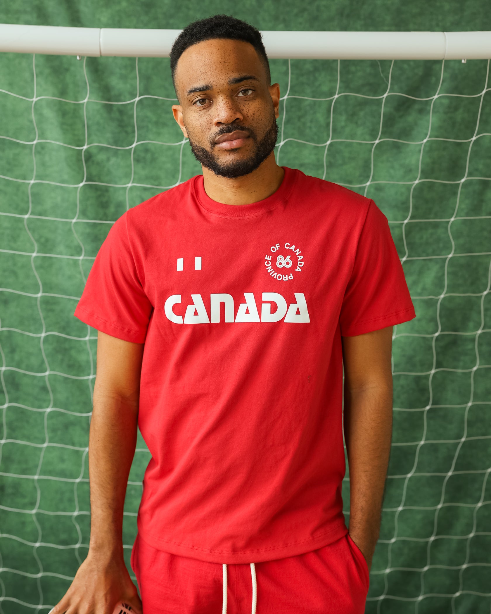 Made in Canada 100% Organic Cotton Canada Soccer Player Kit Tee Red - Unisex - Province of Canada