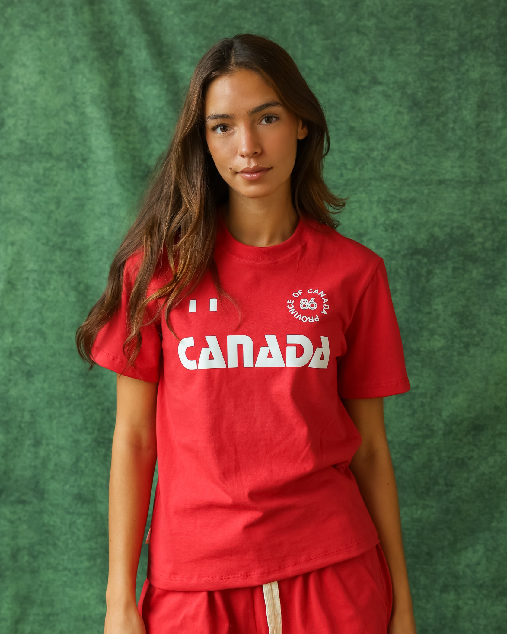 Made in Canada 100% Organic Cotton Canada Soccer Player Kit Tee Red - Unisex - Province of Canada