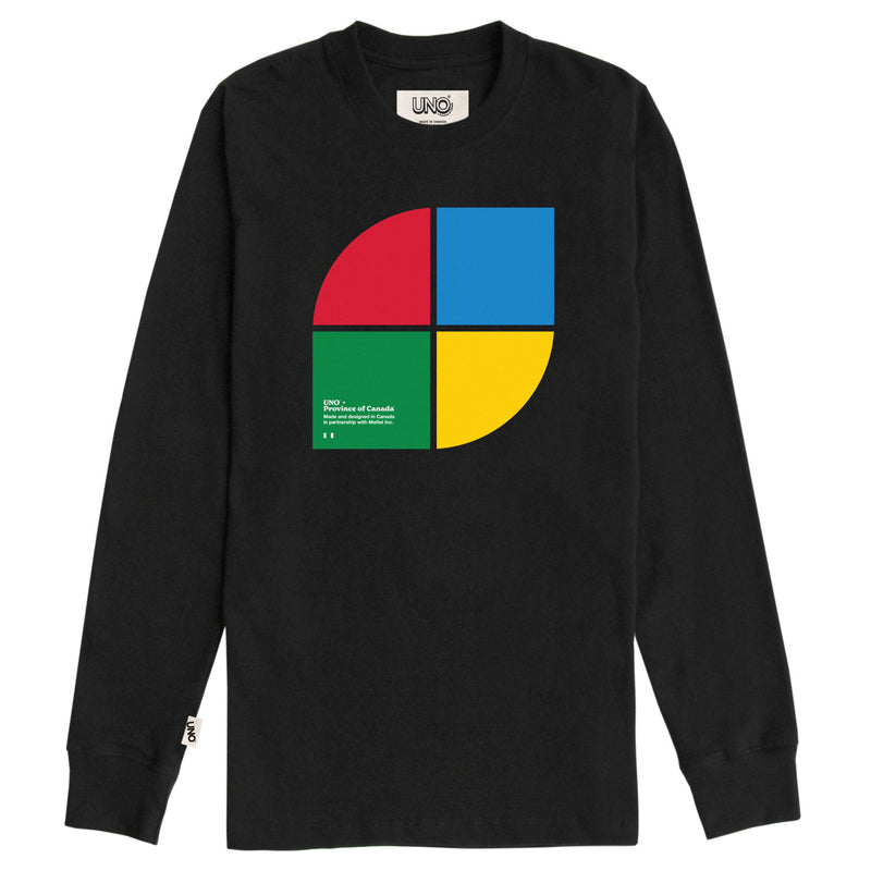 UNO Wild Card Long Sleeve Tee Black Unisex - Made in Canada - Province of Canada