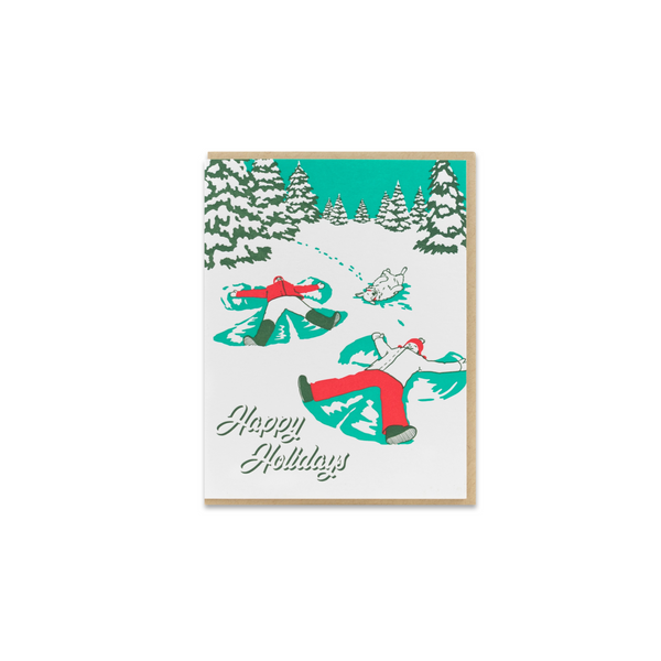 Vintage Snow Angels Holiday Greeting Card - Made in Canada - Province of Canada