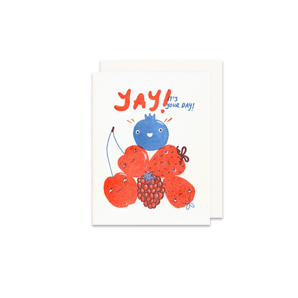 Yay Happy Birthday Fruit Greeting Card - Made in Canada - Province of Canada