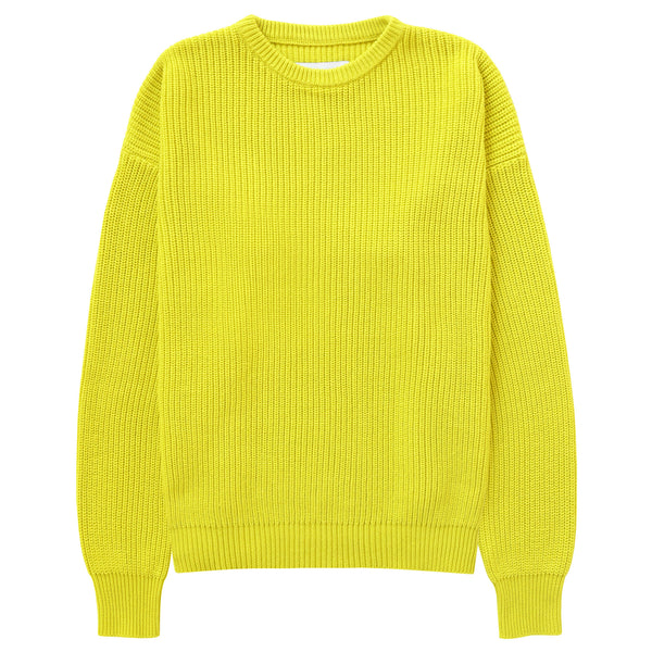 Made in Canada 100% Cotton Knit Sweater Citrus Yellow Neon - Unisex - Province of Canada