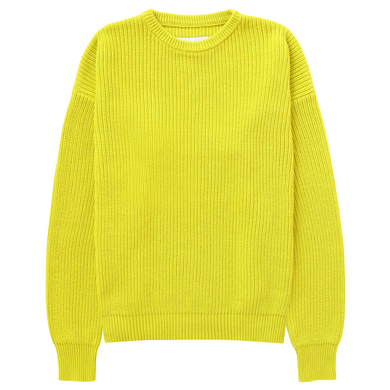 Made in Canada 100% Cotton Knit Sweater Citrus Yellow Neon - Unisex - Province of Canada