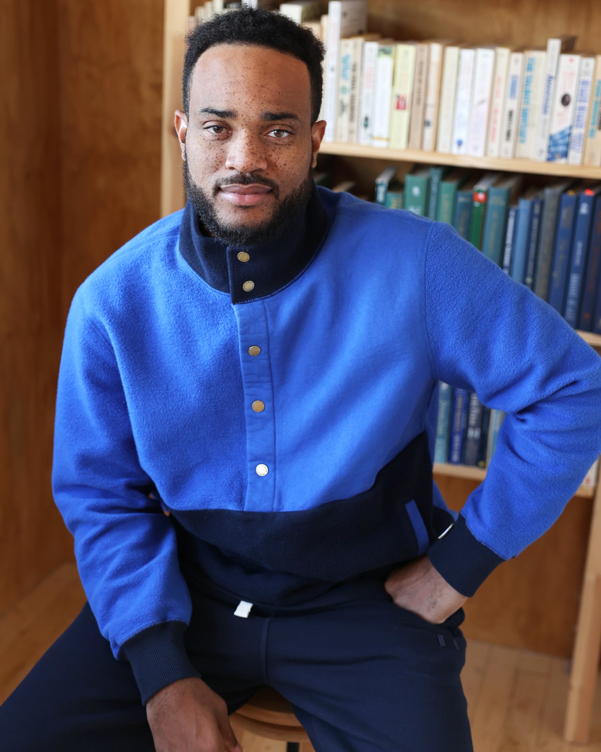 Reverse Fleece Pullover Navy - Unisex - Made in Canada - Province