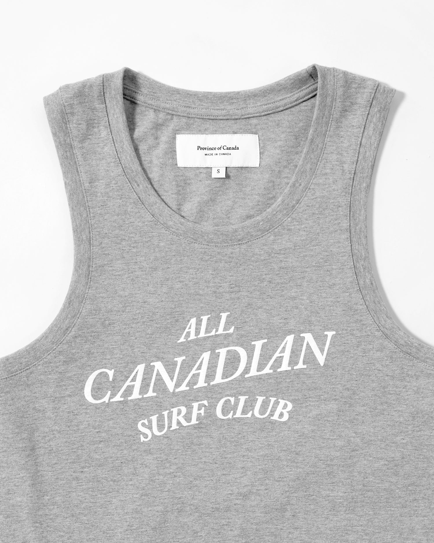 Made in Canada Organic Cotton All Canadian Surf Club Tank Top Heather Grey Unisex - Province of Canada