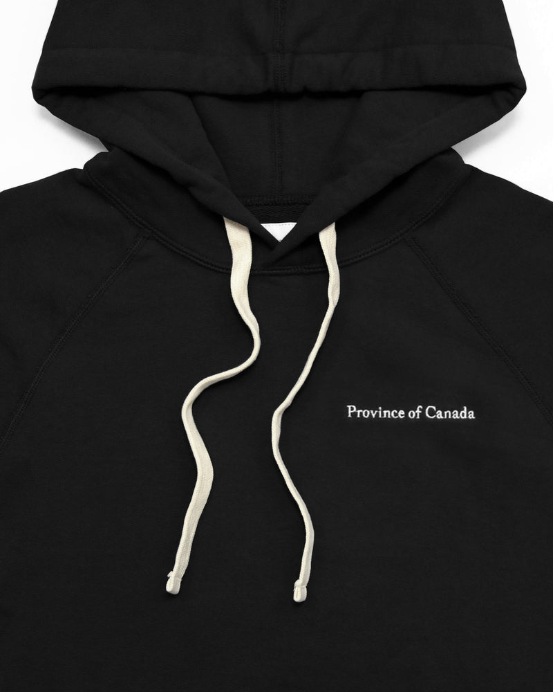 French Terry Hoodie Black - Unisex - Made in Canada - Province of Canada