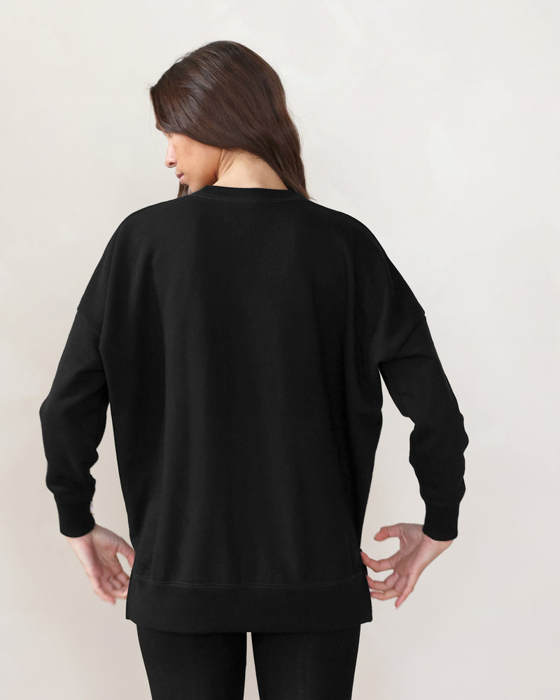 Made in Canada 100% Cotton French Terry Long Sweatshirt Tunic Black - Province of Canada