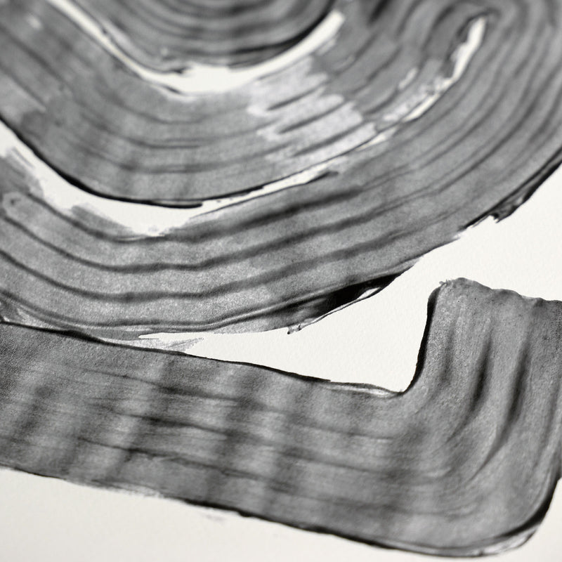 Path Black Print - 24" x 36" 100% Cotton Fine Art Archival Paper Textured Matte Finish - Printed in Canada