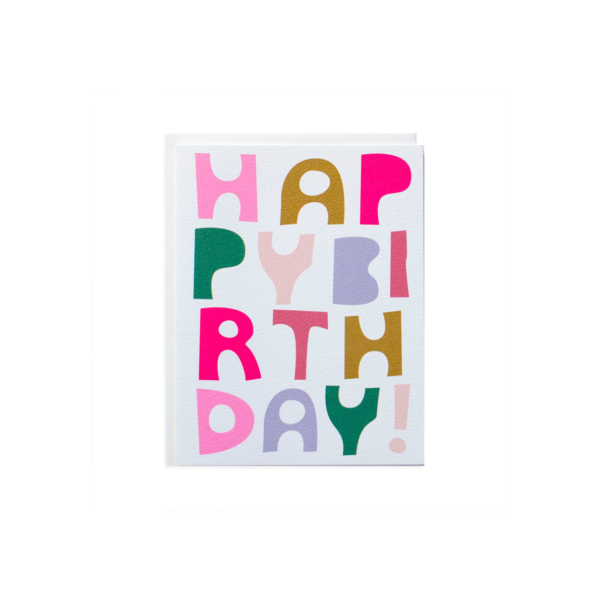 Block Letter Happy Birthday Greeting Card - Made in Canada - Province of Canada