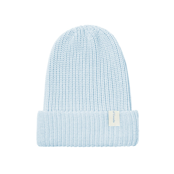 Made in Canada 100% Cotton Knit Toque Beanie Powder Baby Blue - Province of Canada