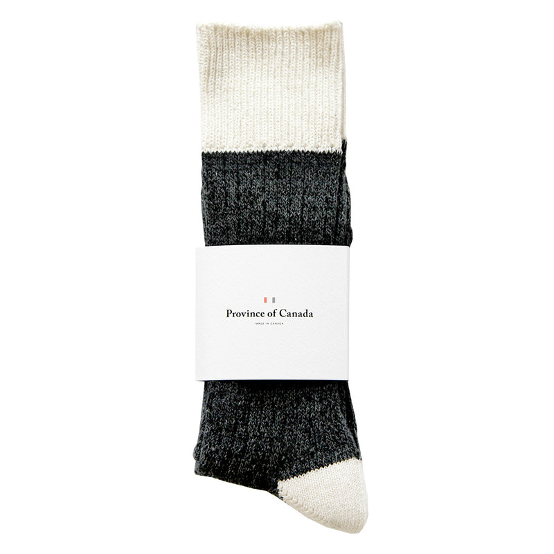 Province of Canada - Made in Canada - Colour Block Cotton Sock - Charcoal