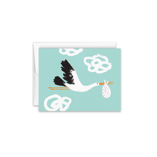Cigogne Family Newborn Greeting Card - Made in Canada - Province of Canada