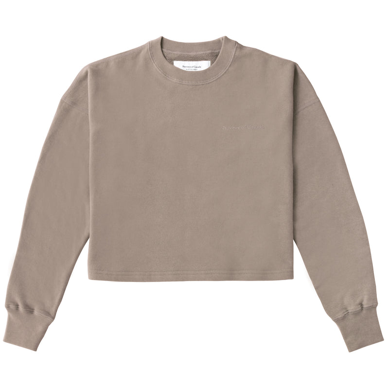 French Terry Crop Sweatshirt Clay - Made in Canada - Province of Canada