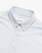 Made in Canada 100% Cotton Button Up Blue Oxford Stripe Dress Shirt Mens Unisex - Province of Canada