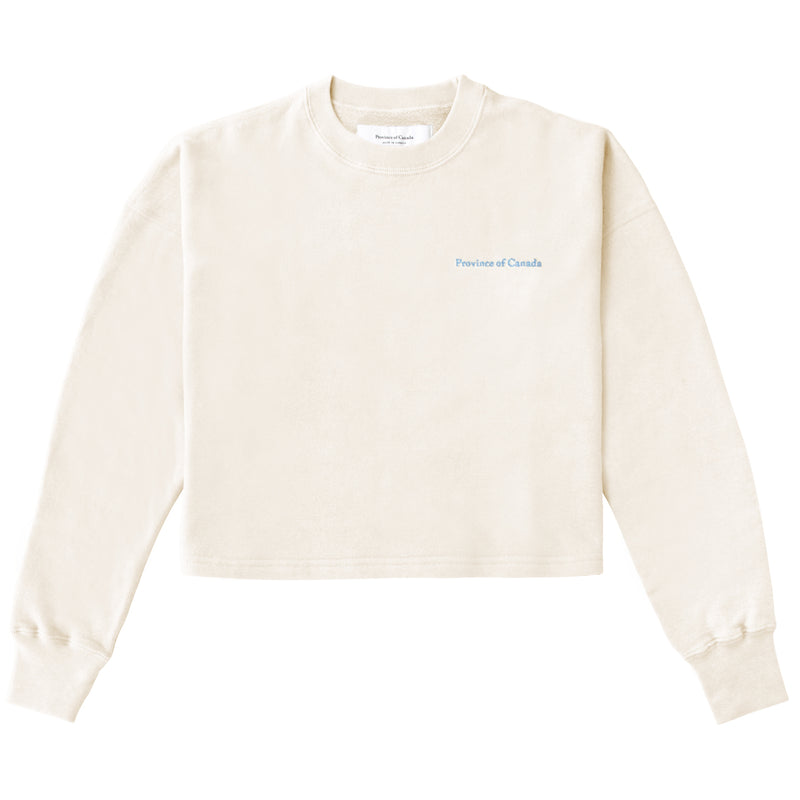 Made in Canada 100% Cotton French Terry Crop Sweatshirt Natural - Province of Canada