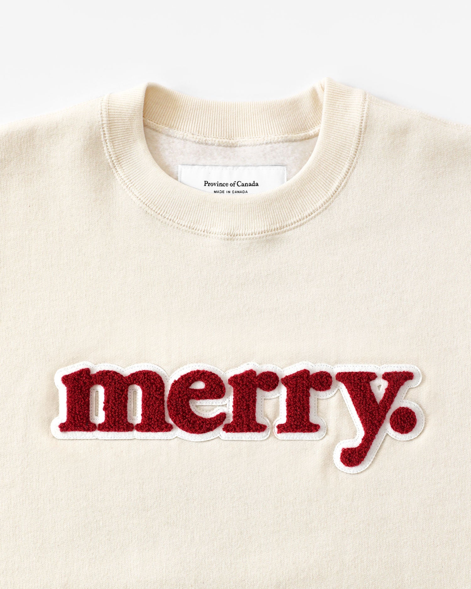 Made in Canada Christmas Merry Sweatshirt Cream Unisex - Province of Canada