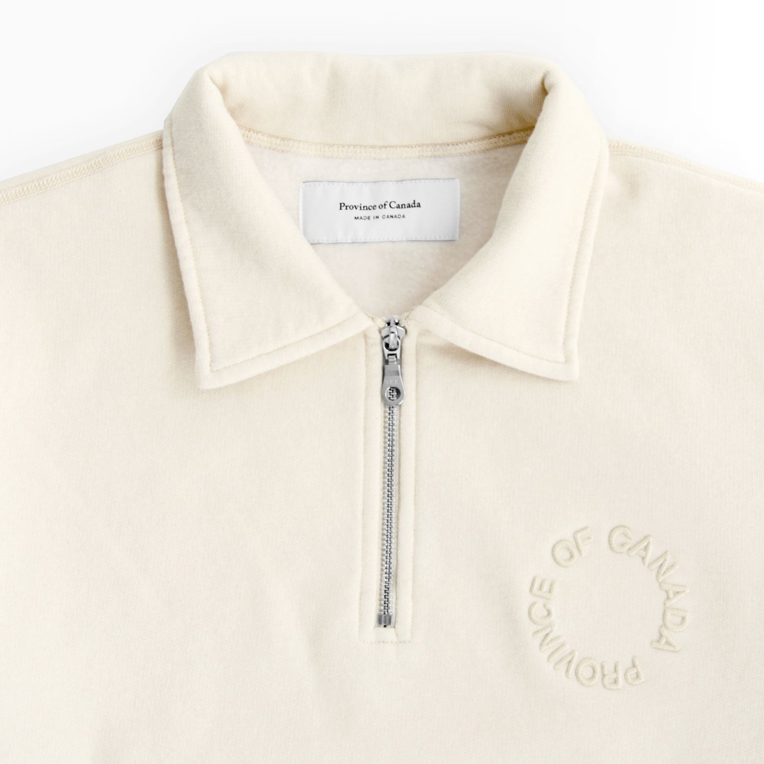 Province of Canada - Half Zip Sweatshirt - Made in CanadaProvince of Canada - Half Zip Sweatshirt Cream - Made in Canada