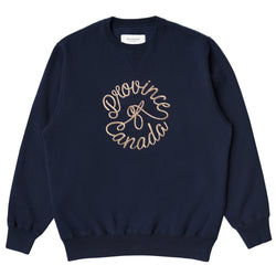 Made in Canada Embroidered Crest Fleece Sweatshirt Navy Unisex - Province of Canada