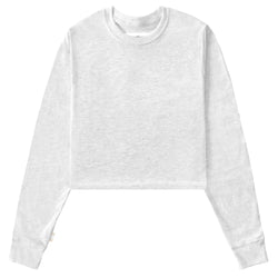 Made in Canada 100% Organic Cotton Monday Long Sleeve Crop Top Cloud - Province of Canada