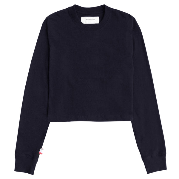 Province of Canada - Monday Long Sleeve Crop Top Navy - Made in Canada
