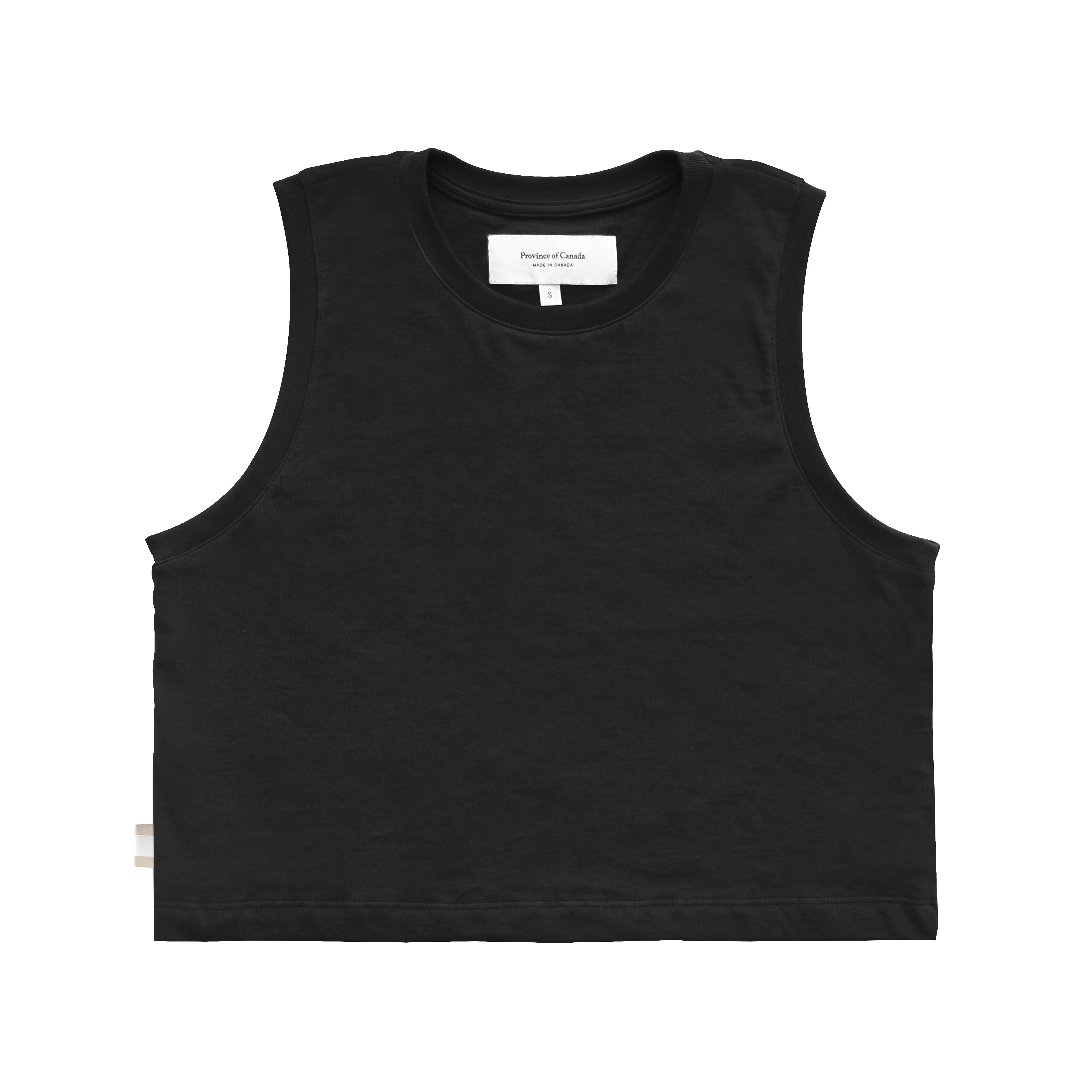 Made in Canada Organic Cotton Tuesday Tank Crop Top Black - Province of Canada