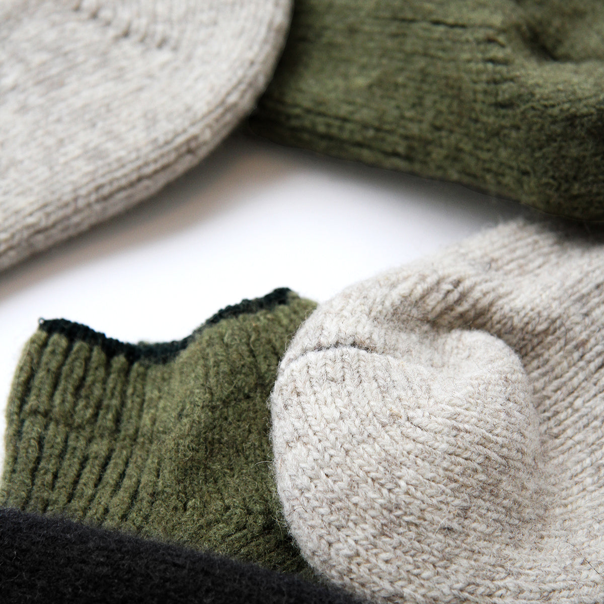 Slipper Socks Olive 100% Wool - Made in Canada - Province of Canada