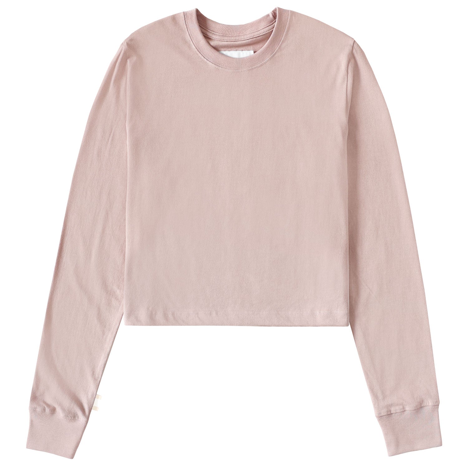 Made in Canada 100% Organic Cotton Monday Long Sleeve Crop Top Dusk Dirty Pink Champagne - province of canada