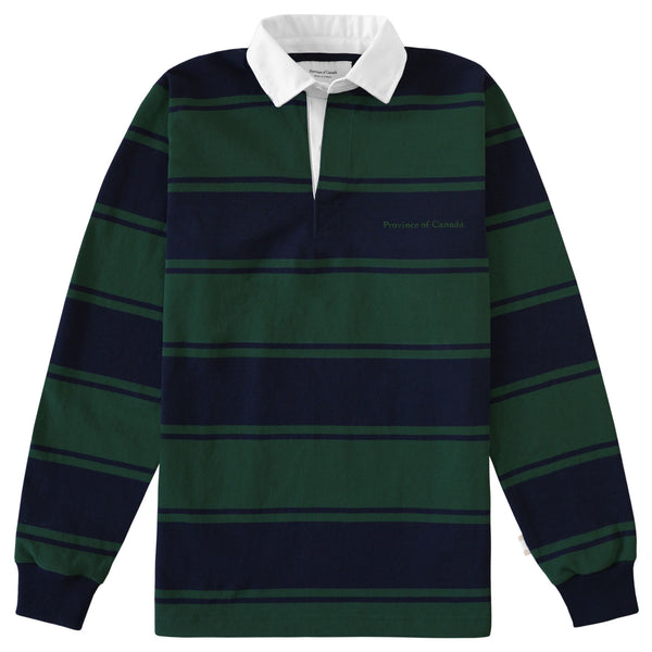 Made in Canada 100% Cotton Dylan Blue and Green Rugby Shirt Unisex - Province of Canada