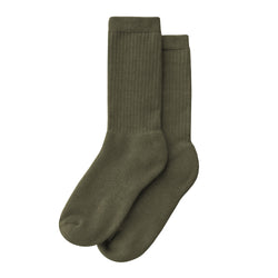 Made in Canada Organic Cotton Everyday Crew Sock Olive Green - Province of Canada