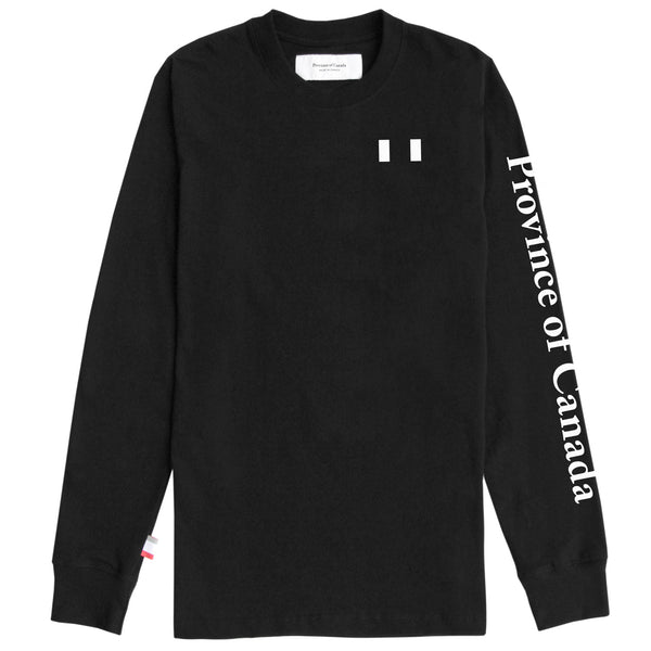 Flag Long Sleeve Tee Black - Unisex - Province of Canada - Made in Canada