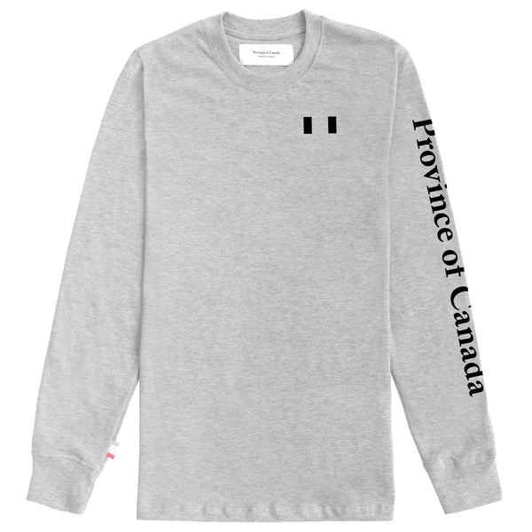 Flag Long Sleeve Tee Heather Grey - Unisex - Province of Canada - Made in Canada
