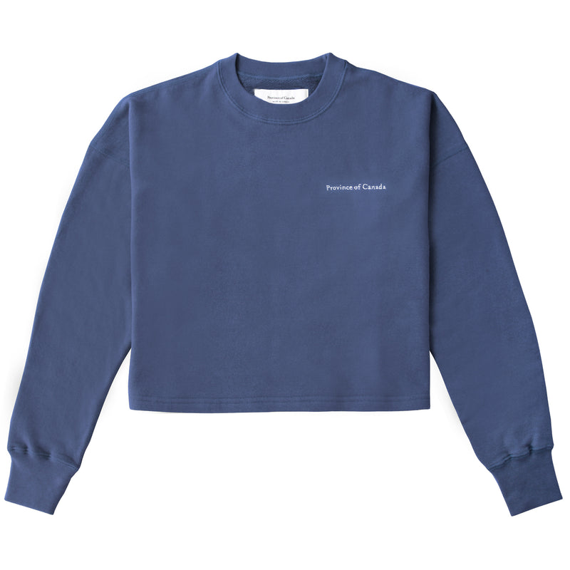 French Terry Crop Sweatshirt French Blue – Province of Canada