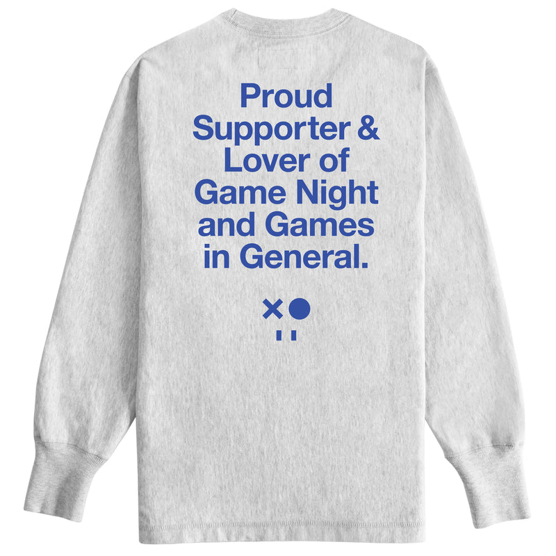 Made in Canada 100% Cotton Game Night Long Sleeve Tee Ash Unisex - Province of Canada