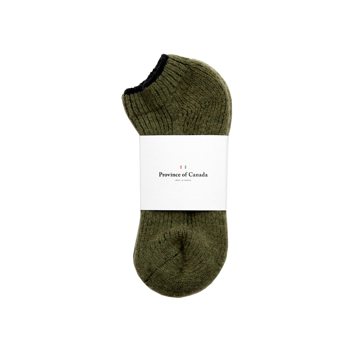 Slipper Socks Olive 100% Wool - Made in Canada - Province of Canada