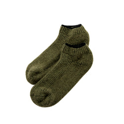 Slipper Socks Olive 100% Wool - Made in Canada - Province of Canada
