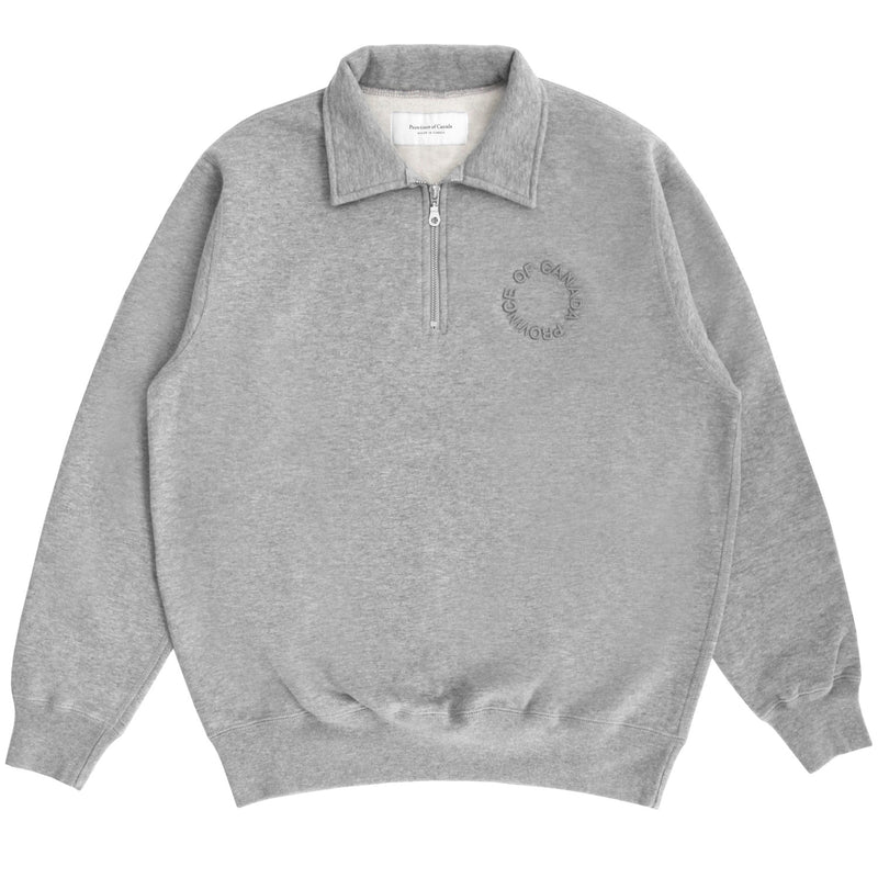 Half Zip Fleece Sweatshirt Heather Grey - Unisex